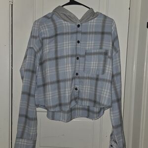 Rue21 Blue and Gray Plaid Jacket